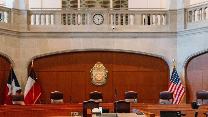 Government council room rests empty between sessions